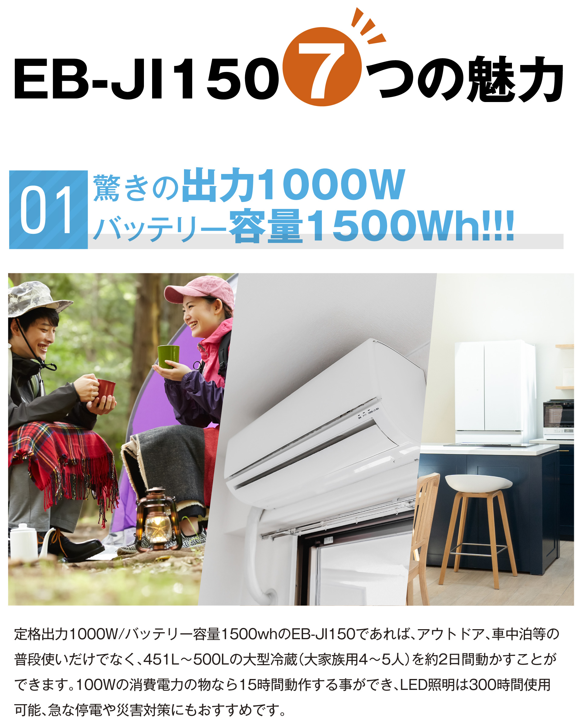 01. 出力1000W 容量1500Wh